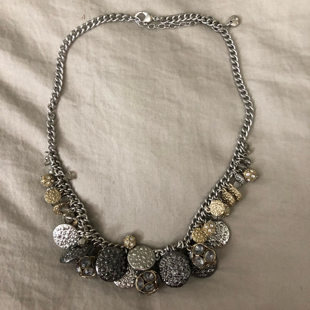 Elegant Silver and Gold Statement Necklace